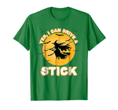 tdlapparel Yes I Can Drive a Stick shirt Funny Halloween Witch t-shirt T-Shirt - TDL-APPAREL