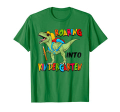 tdlapparel Funny T-Rex Dinosaur Roaring To Kindergarten T-shirt T-Shirt - TDL-APPAREL