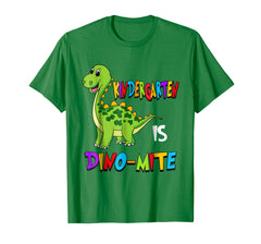 tdlapparel Kindergarten Is Dino Mite Cute T-shirt Kinder Teacher Gift T-Shirt - TDL-APPAREL