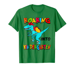 tdlapparel T-rex Roaring Into Kindergarten T-Shirt Raptor T-Shirt - TDL-APPAREL