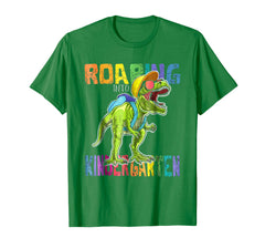 tdlapparel Roaring Kindergarten Dinosaur T Rex Back to School Shirt Boy T-Shirt - TDL-APPAREL