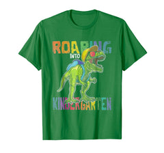 tdlapparel Roaring Kindergarten Dinosaur T Rex Back to School Shirt Boy T-Shirt - TDL-APPAREL