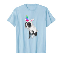 tdlapparel Boston Terrier Shirt Cute Rainbow Unicorn TeeShirt T-Shirt - TDL-APPAREL