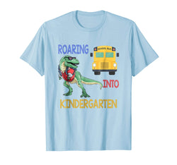 tdlapparel Roaring Into Kindergarten Dinosaur Back To School Tee
