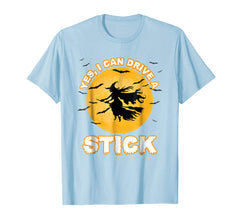 tdlapparel Yes I Can Drive a Stick shirt Funny Halloween Witch t-shirt T-Shirt - TDL-APPAREL