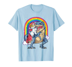 tdlapparel Unicorn Dinosaur T Shirt Girls Gifts Party Rainbow T rex Tee T-Shirt - TDL-APPAREL