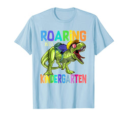 tdlapparel Roaring Kindergarten Dinosaur T Rex Back to School Shirt Boy