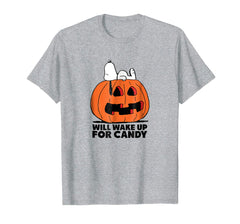 tdlapparel Peanuts Halloween Snoopy Wake For Candy T-Shirt T-Shirt - TDL-APPAREL