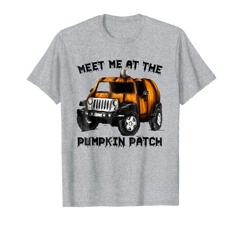 tdlapparel Meet me at the pumpkin patch Funny Halloween Jeep Shirt Short Sleeves Men / Heather Grey / S T-Shirt - TDL-APPAREL